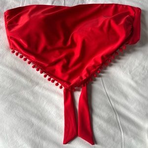Bright Orange Bandeau Swim Top